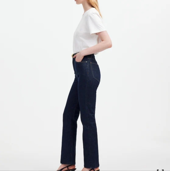 Madewell '90s Straight High Rise Classic Dark Blue Straight Leg Women's Jeans 28 - Picture 3 of 12